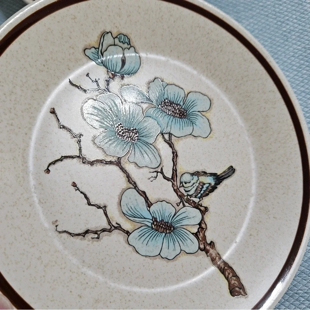 Vintage LENOX Temper-Ware SOFTWIND Bread & Butter Plates Set of 4 70s USA Floral